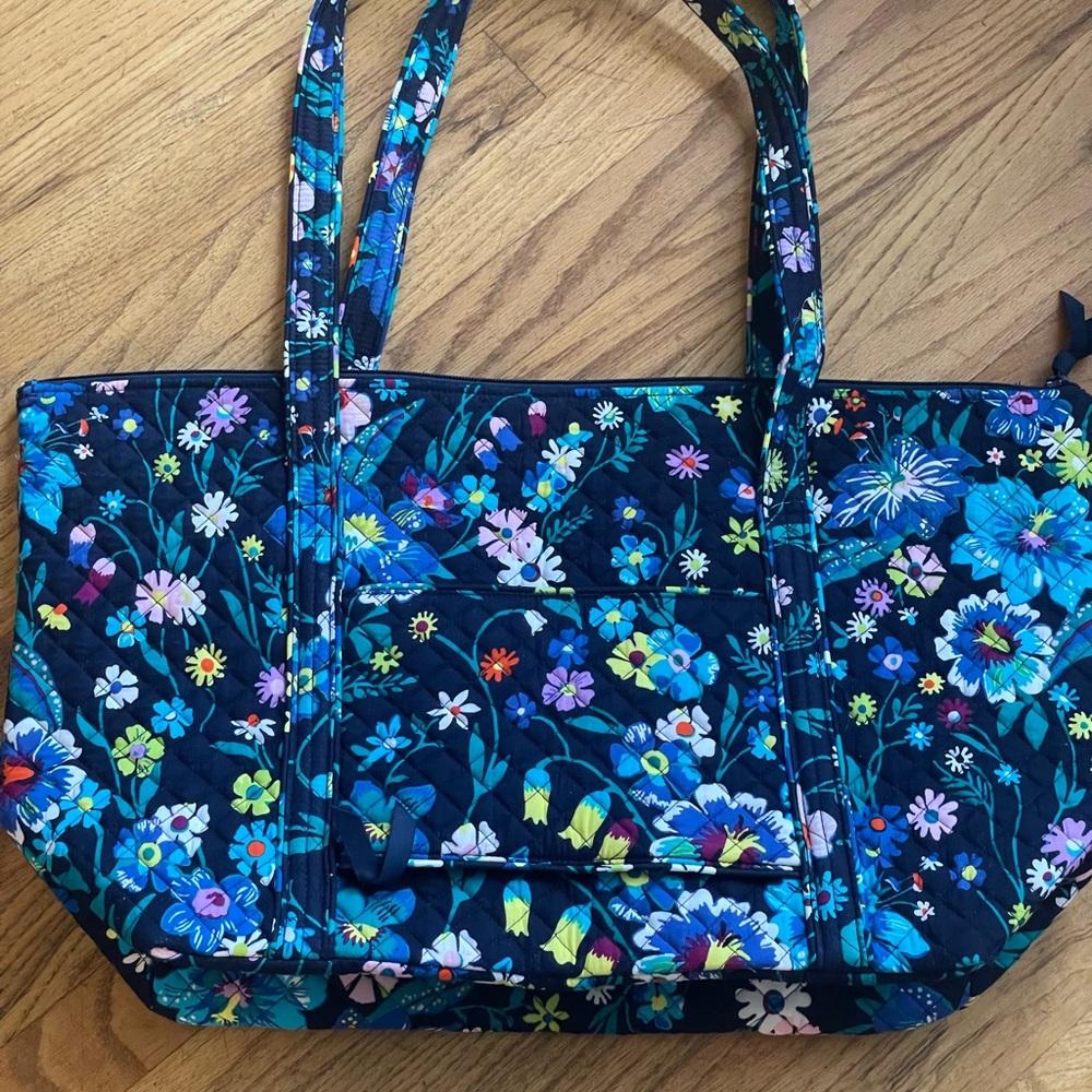 Retired Floral Tote Bag - Blue and Multicolor